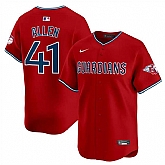 Men's Cleveland Guardians #41 Carlos Santana Red Alternate Limited Stitched Jersey Dzhi,baseball caps,new era cap wholesale,wholesale hats